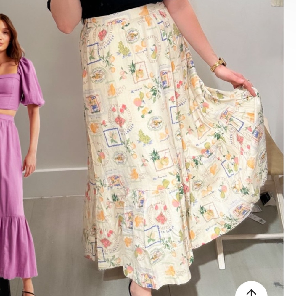 Linen maxi skirt